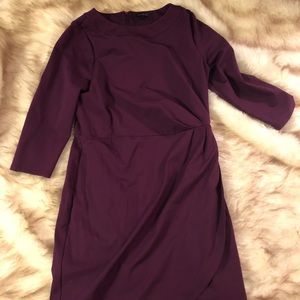 Purple sheath dress with tulip skirt, size 10